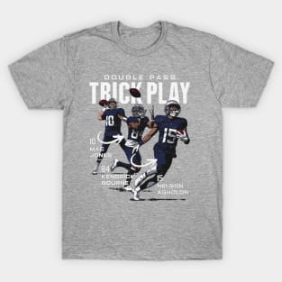 Mac Jones Kendrick Bourne & Nelson Agholor New England Trick Pass T-Shirt